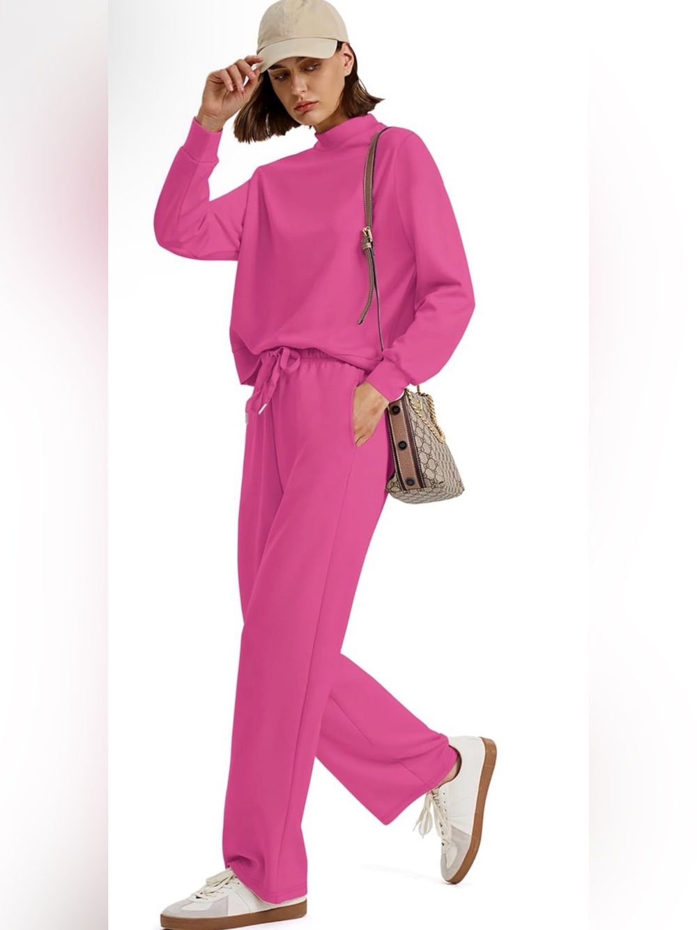 Sampeel Two Piece Sets for Women Mock Neck Matching Sets Loungewear Fall Clothes